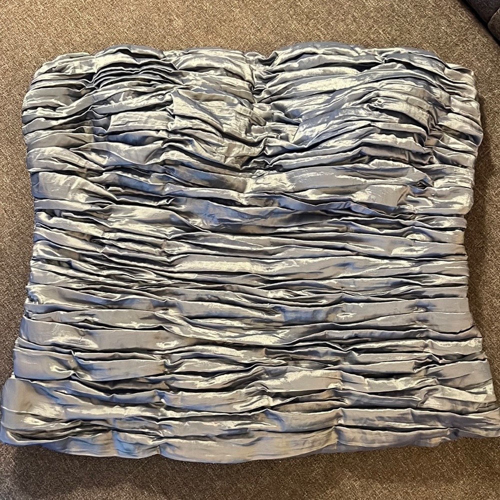 RUCHED GREY SHIMMERY BONED BUSTIER